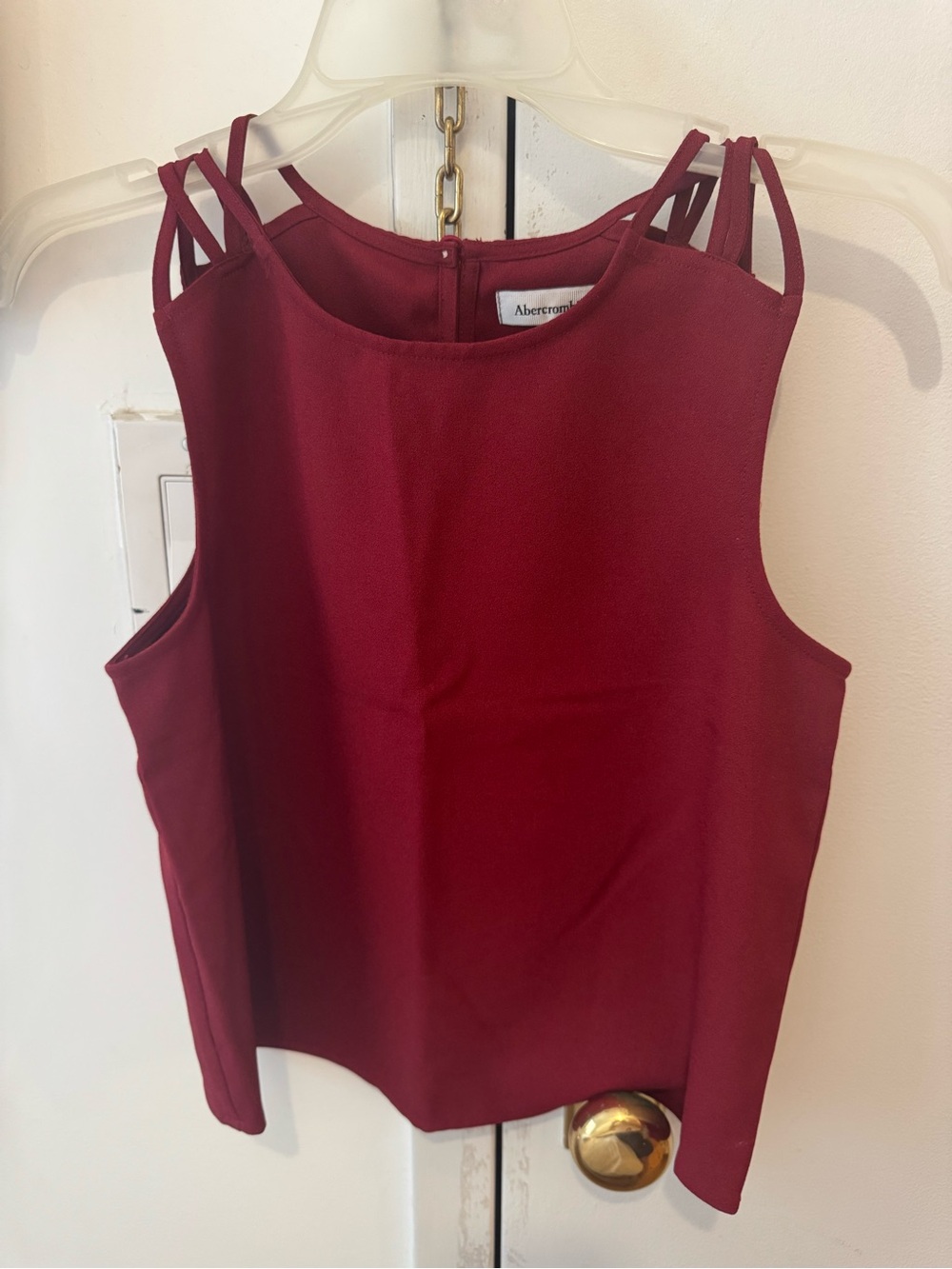 Abercrombie & Fitch Red Blouse Tank Shoulder Decal